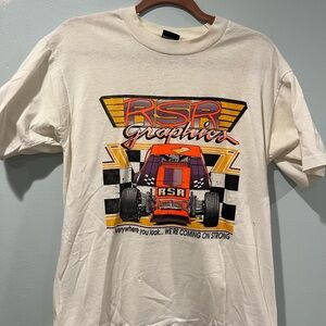 Screen Stars Cream Graphic Tee Vintage